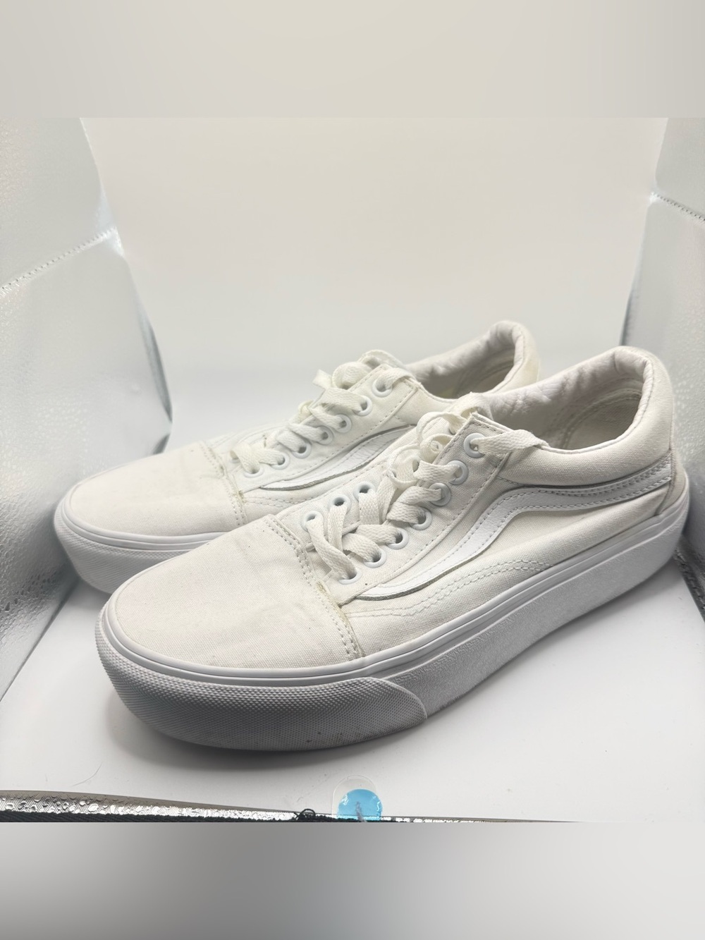 Vans White Classic Low-Top Canvas Sneakers